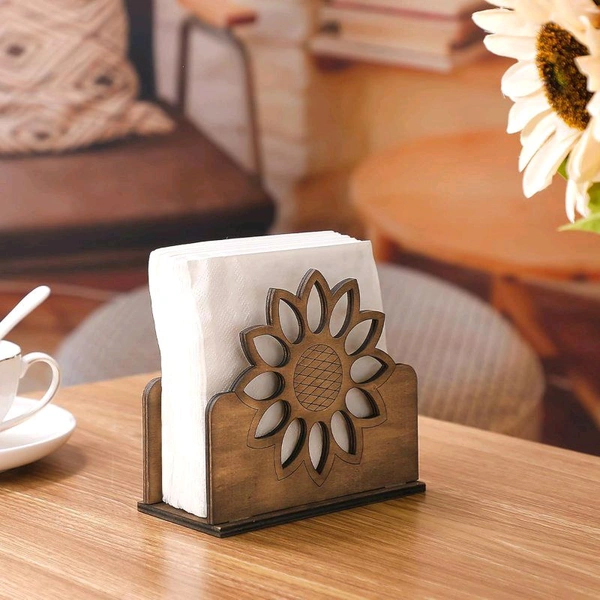 Laser Cut Sunflower Napkin / Tissue Holder