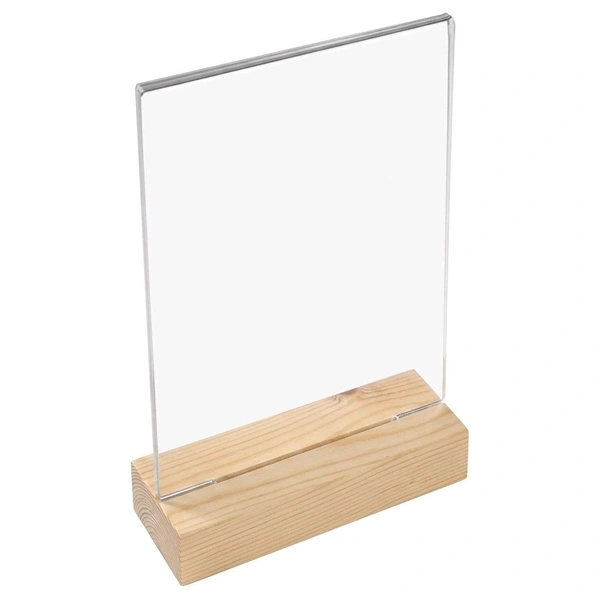 Acrylic Stand With Pinewood Base-set Of 5 - 8 * 10 inches, 5 pieces
