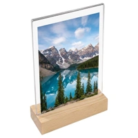 Acrylic Stand With Pinewood Base-set Of 5 - 8 * 10 inches, 5 pieces