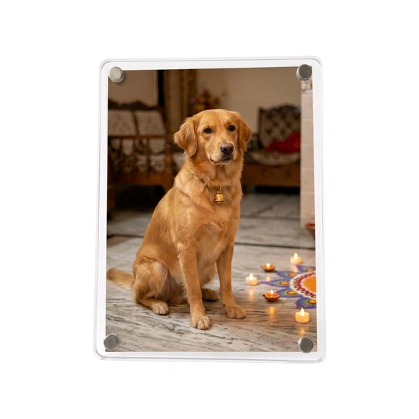 Acrylic Polaroid Fridge Magnet With Stand- Rectangle - 5 pieces
