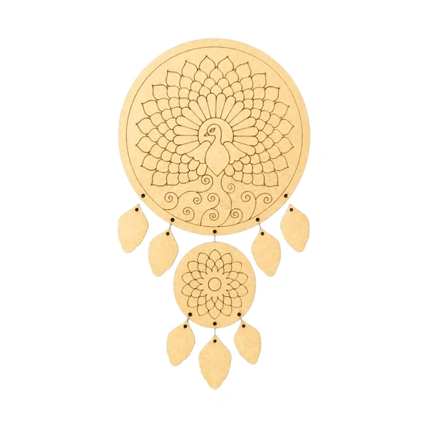 Mandala With Peacock Dream Catcher