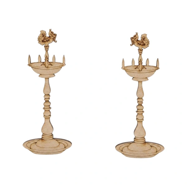 Brass style Diya / Deepam / Pooja Lantern - 8 inches, 4 pieces
