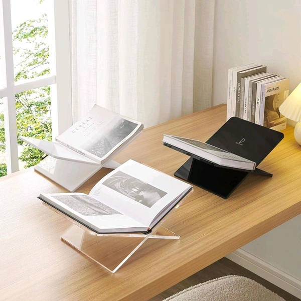 Acrylic X Shaped Book Stand Coffee Table Book Stand - standard, Black