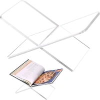 Acrylic X Shaped Book Stand Coffee Table Book Stand - standard, Black