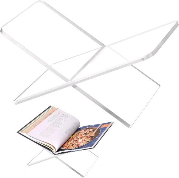 Acrylic X Shaped Book Stand Coffee Table Book Stand - standard, Black