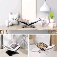 Acrylic X Shaped Book Stand Coffee Table Book Stand - standard, Black