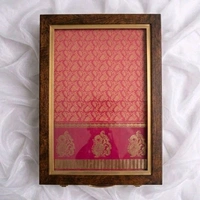 Teakwood Saree Box With Printed Glass