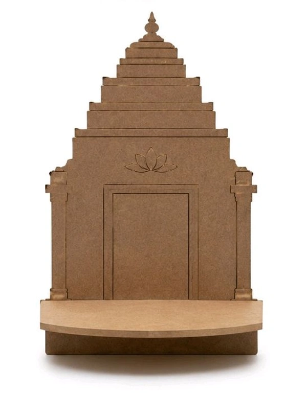Traditional Temple Style Wall Floating Shelf / Diya Stand - 8 * 5 * 2 inches