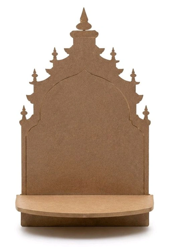 Traditional Temple Style Wall Floating Shelf / Diya Stand - 10 * 6.25 * 2.5 inches