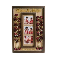 Teakwood Double Varmala Preservation Frame - 24 * 18 * 2 inches