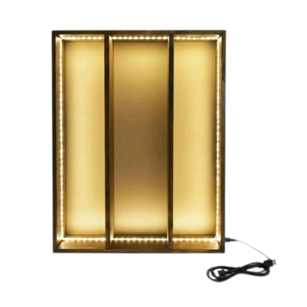 Teakwood LED 3 part Long Varmala Frame- Mdf Base - 18 * 14 * 2 inches