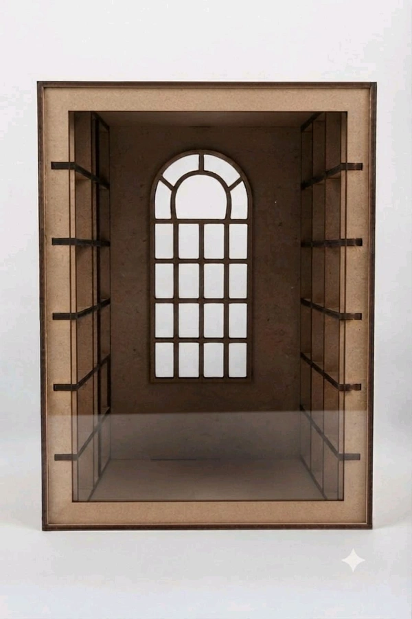 DIY Miniature Book Nook / Victorian Library Wing/ Library Room Box With Shelf For Books - Without Acrylic cover