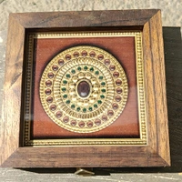 Tanjore Painting Style Teakwood Coasters / Mini Wall Frames-Set Of 4 Pieces- Tanjore Style - 4 pieces