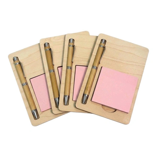 Wooden Sticky Notes & Pen Holder - 10, Focus on the good