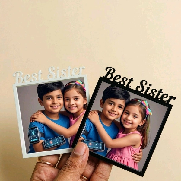 Double Layer Photo Frame Fridge Magnet Rakshabandan Special - black, 5 pieces, best mother