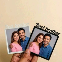Double Layer Photo Frame Fridge Magnet Rakshabandan Special - black, 10 pieces, best friends