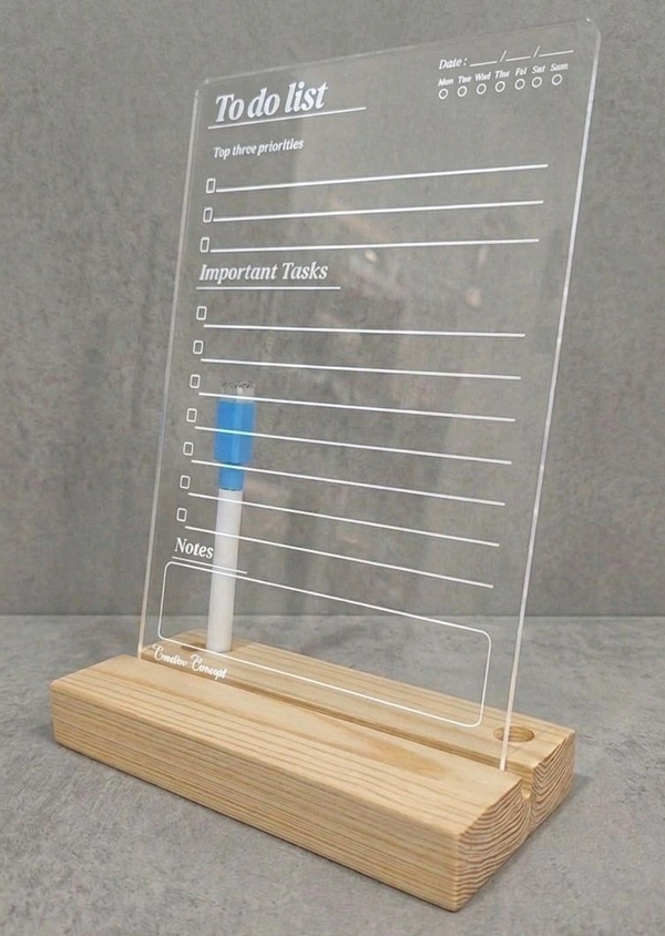 Acrylic To-do List planner / acrylic planner - White