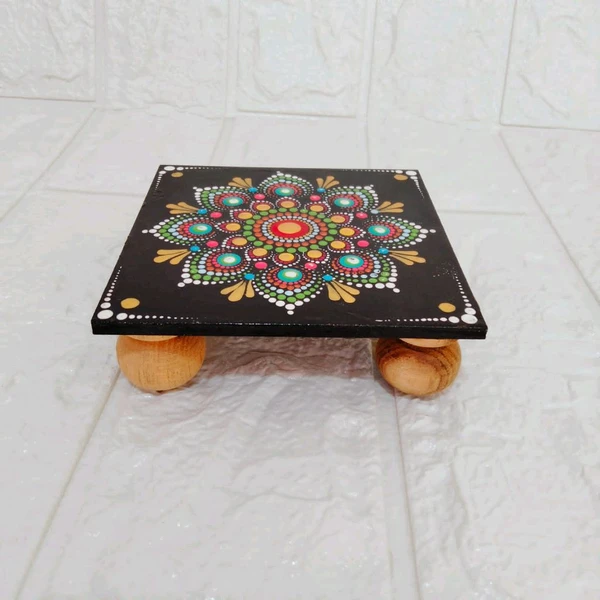 Simple Sqaure MDF Chowki / Manai - 4" x 4", 6mm