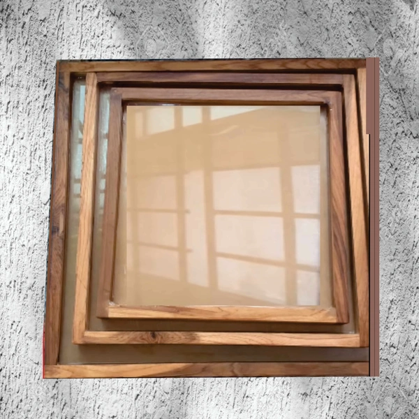 Teak Wood Floating Frames Varmala Preservation Frames - base Acrylic - 15" x 15"