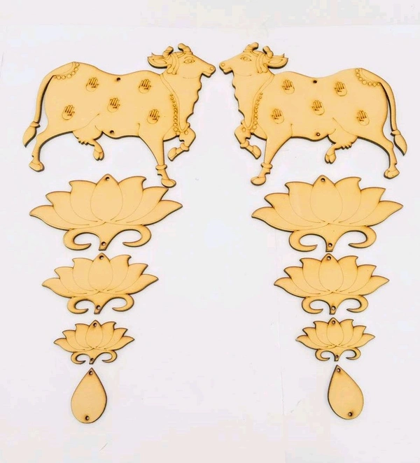 Pichwai Cow & Lotus Set Wall Hanging  - 4mm