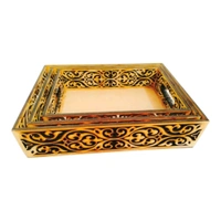 Laser Cutwork Serving Tray - Floral Design