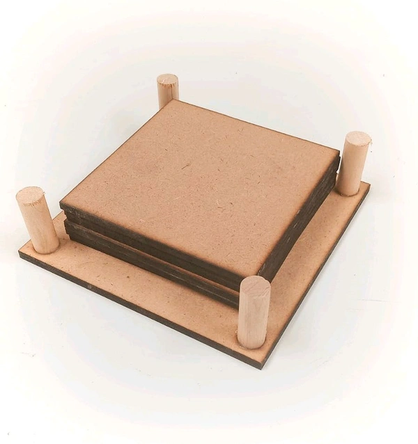 Square Coaster Set With Stand - 6 Coasters