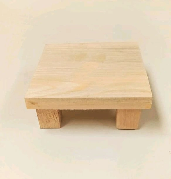 Pinewood Chowki - Square Legs - 10 x 10 x 1.5 Inches
