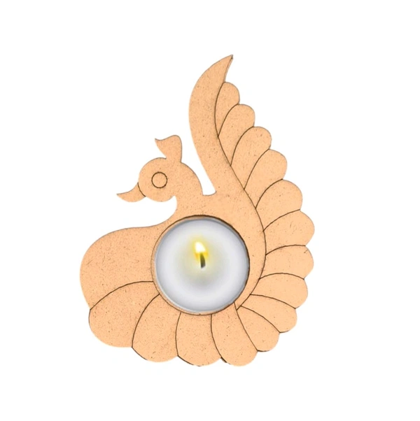 Peacock Tea Light Holder - 5mm (2.5mm Layers)