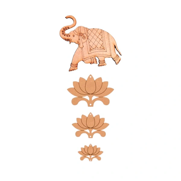 Pichwai Elephant Wall Hanging - 2 - Left Facing
