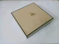 Box With Metal Knob Lid - 6 x 6 x 2 Inches