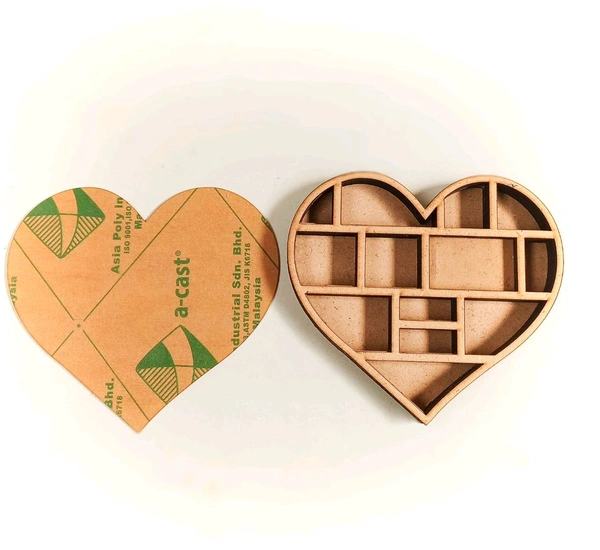 Miniature Bookshelf - Heart - 12 Inches, With Easel Stand