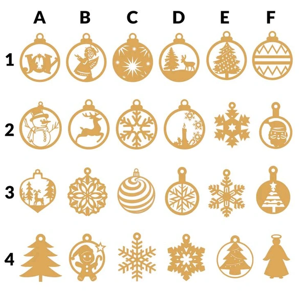 Christmas Ornaments - 5 Pcs, E3