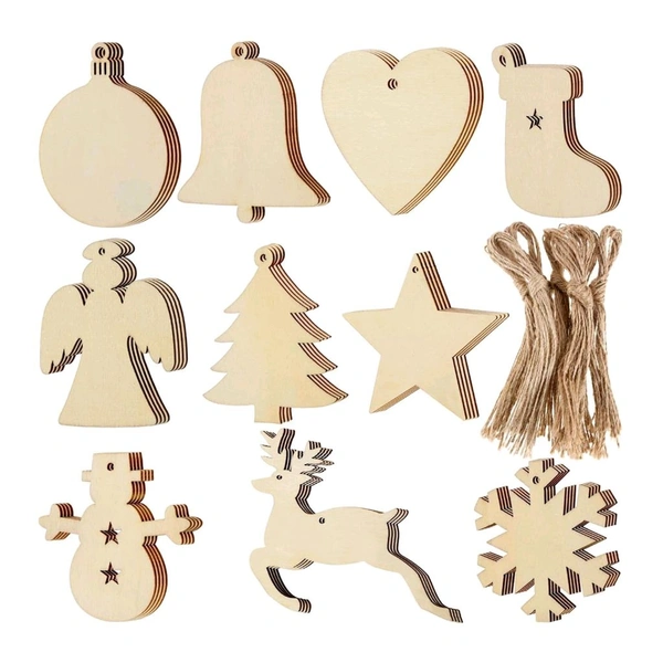 Christmas Ornaments With Twine - Set Of 5 - D1