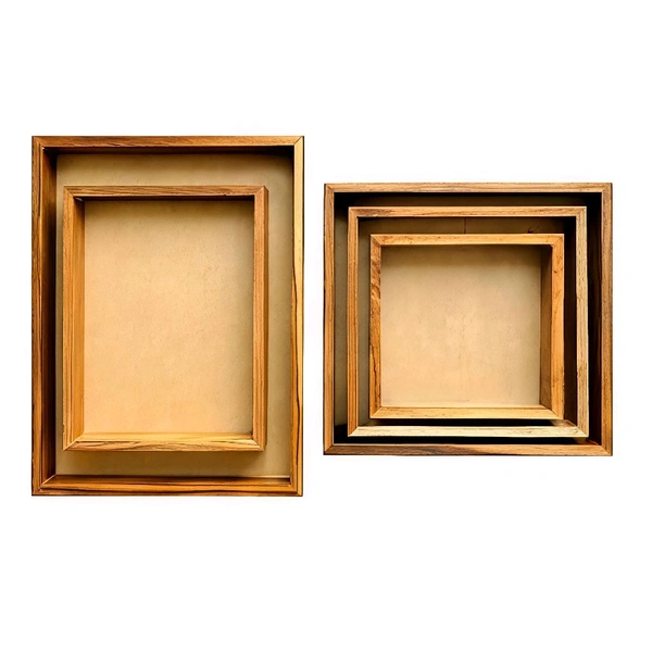 TeakWood Floating Frame / Varmala Preservation Frame Base MDF - 8 * 8 * 1.5 Inches