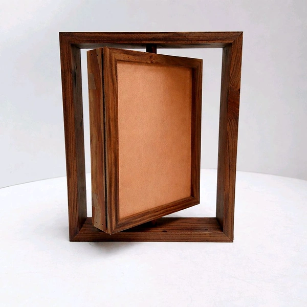 Teakwood Rotating Frame / Floating Frame / Varmala Preservation - Large - 12 * 9 Inches