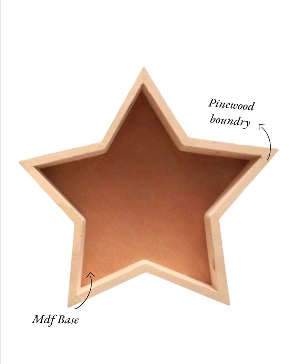 Star Shape Preservation Frames / Shadow Box / Wooden Platter  - 10 * 10 * 1.5 Inches