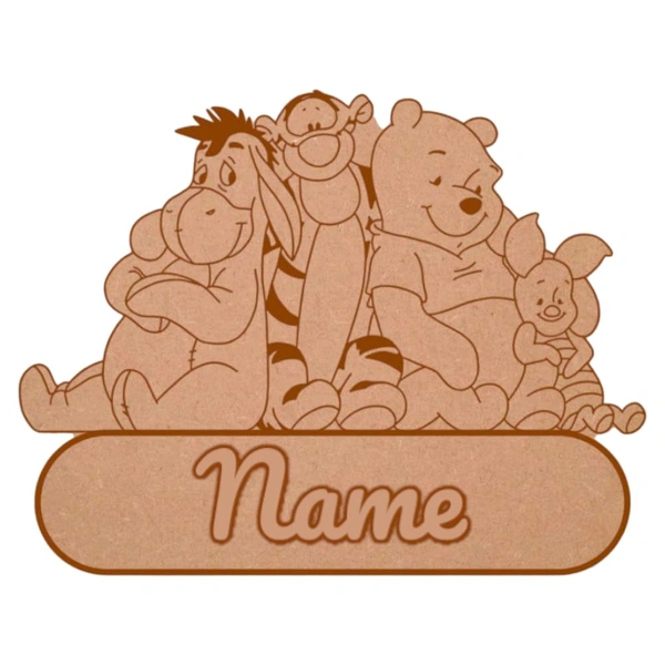 Winnie-the-Pooh Theme Kid's Room Nameboard  - 4mm
