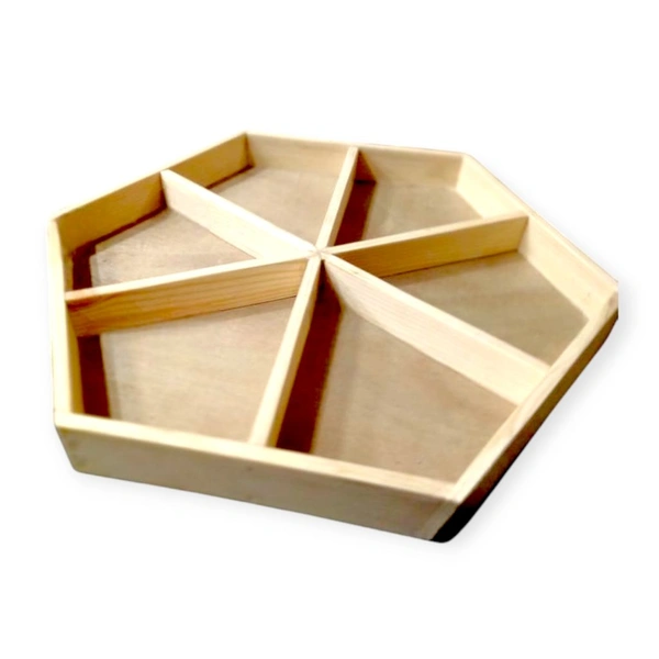 Hexagon Pinewood Chocolate / Flower / Fry Fruits Fillable Box For Hamper Making Charcuterie Board Wooden  - 12 Inches