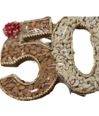 Monogram Number 50 Box Chocolate / Flower / Dryfruits Fillable Box For Hamper Making For Golden Jubilee  - 10 * 13 Inches
