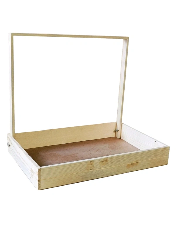 Pine wood Long handle wedding decore trousseau or sari or Choli tray 12×18 inches Wooden Hamper