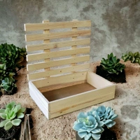 Pine wood tray fense 12×8 inches for Decoration or Gifting Wooden Hamper