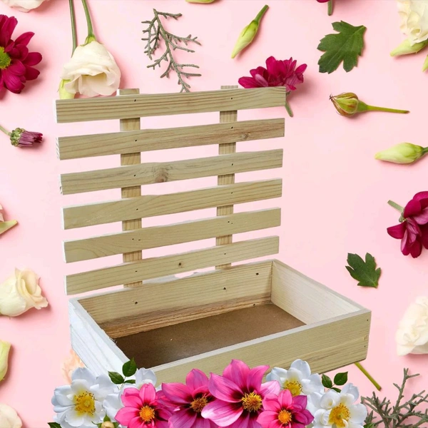 Pine wood tray fense 12×8 inches for Decoration or Gifting Wooden Hamper