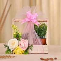 Fancy Pine Wood Gift Baskets – 5x8x2.5 IN (Pack of 4) Wooden Hamper