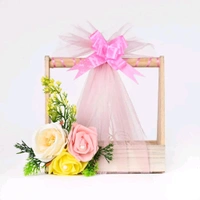Fancy Pine Wood Gift Baskets – 5x8x2.5 IN (Pack of 4) Wooden Hamper