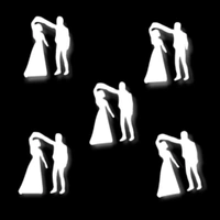 Miniature Dancing Couple - Set Of 10, Gold