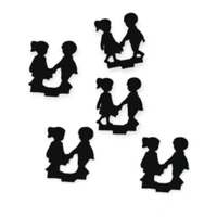 Miniature Brother Sister Cutout  - Set Of 10, White