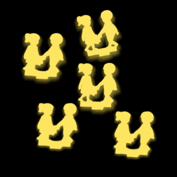 Miniature Brother Sister Cutout  - Set Of 10, Black