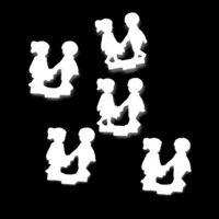 Miniature Brother Sister Cutout  - Set Of 10, Gold