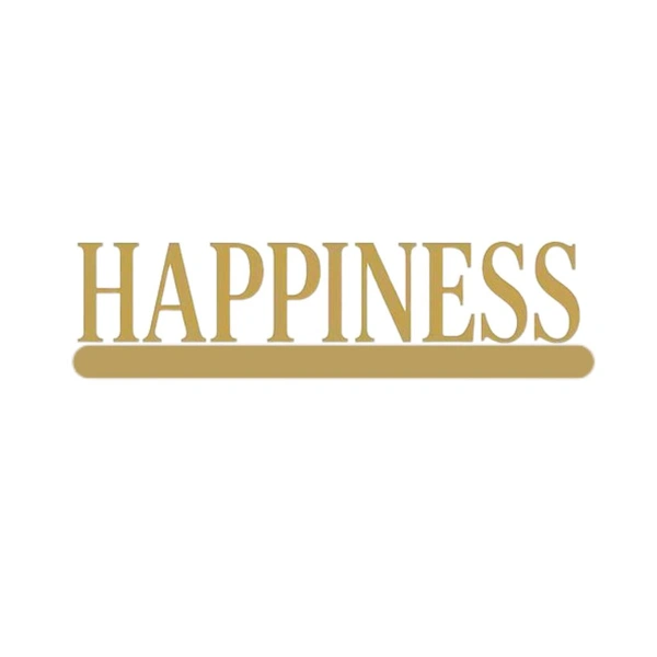 Miniature Text Happiness - Set Of 10, Gold