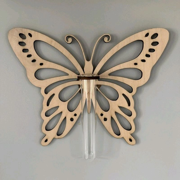 Butterfly Shaped Wall Planter Wooden Wall-Mounted Plant Rack For Propagation